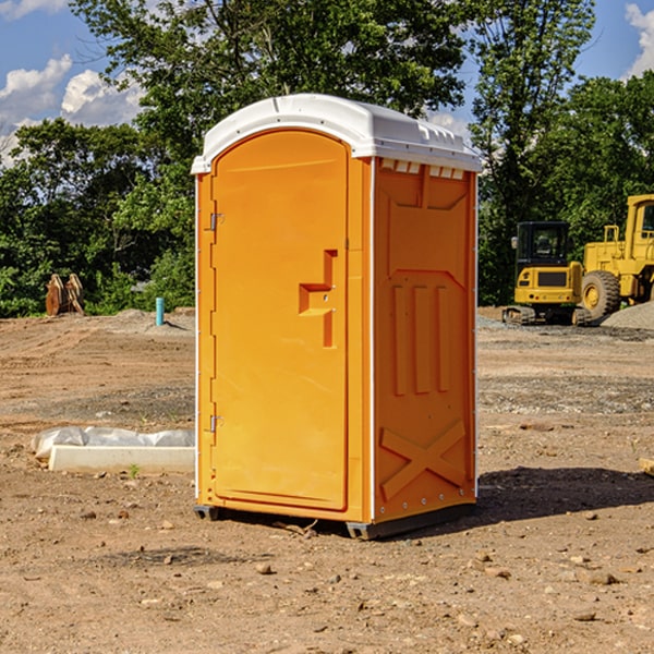 how often are the portable restrooms cleaned and serviced during a rental period in Bull Hollow